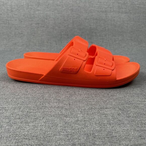 Freedom Moses Anthropologie Sandals Womens 11* Orange Slip On Comfort Beach Boho - Picture 4 of 16